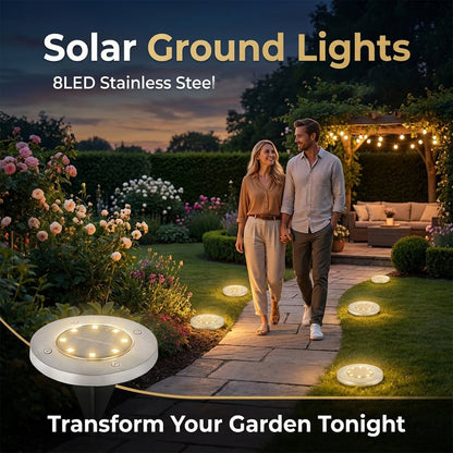 🔥 🔥 Solarna lampa ogrodowa ze stali nierdzewnej z żarówką LED
