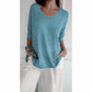 【M-4XL】💖Jednokolorowy dzianinowy top z dekoltem w serek