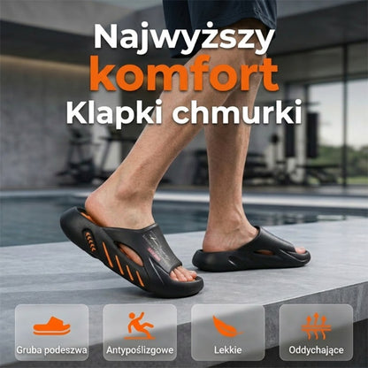 🔥 Antypoślizgowe, grube kapcie w kształcie chmurek 🏖️🌊