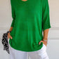 【M-4XL】💖Jednokolorowy dzianinowy top z dekoltem w serek