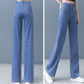Damskie spodnie jeansowe Cooling Ice Silk z prostymi nogawkami