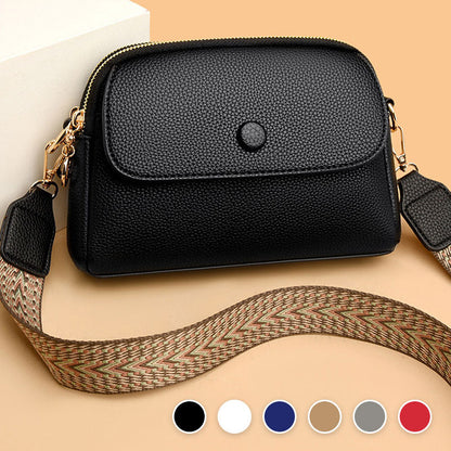 Torba crossbody z szerokim paskiem i zamkiem błyskawicznym