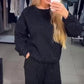 ✨Zyskaj 50% rabatu💖 Damska bluza z okrągłym dekoltem i dwuczęściowy zestaw joggerów
