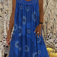 Letnie sukienki damskie bez rękawów z nadrukiem na szyi