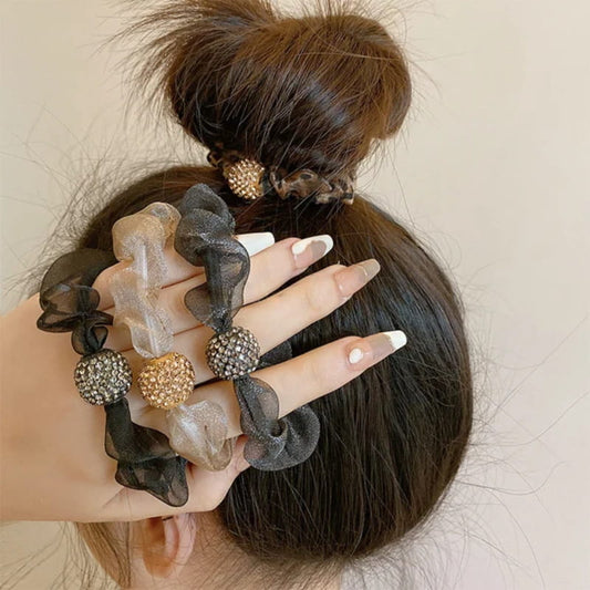 【✨Kup 1 i otrzymaj 2 gratis】💕Eleganckie opaski do włosów z siateczki z kryształkami