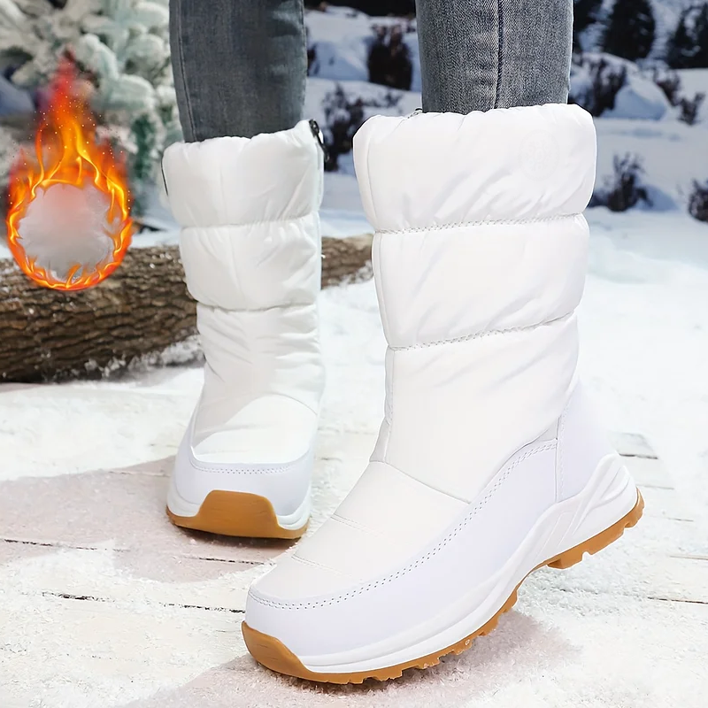 ⚡⚡❄️ Ultrawarme Damen-Schneestiefel mit Kunstfellfutter – Beine warm, Komfort pur im Schnee!