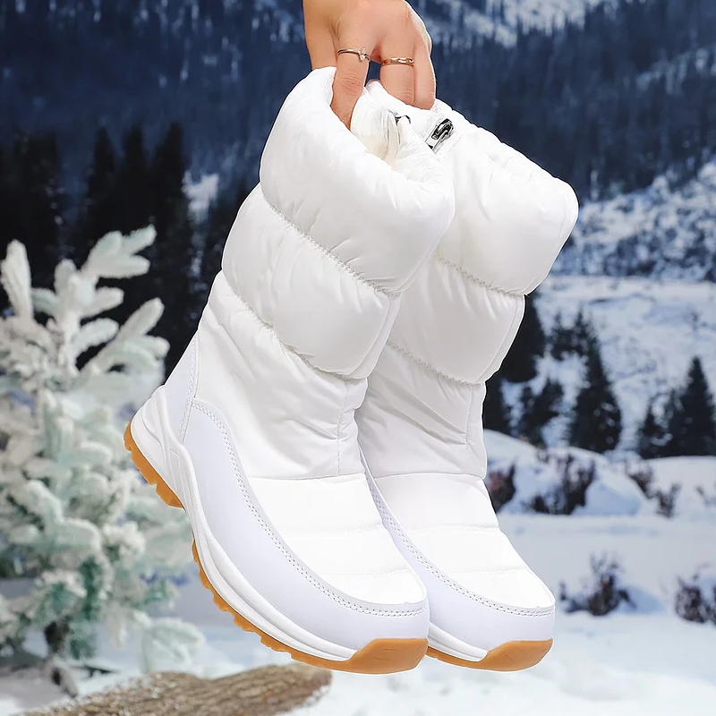 ⚡⚡❄️ Ultrawarme Damen-Schneestiefel mit Kunstfellfutter – Beine warm, Komfort pur im Schnee!
