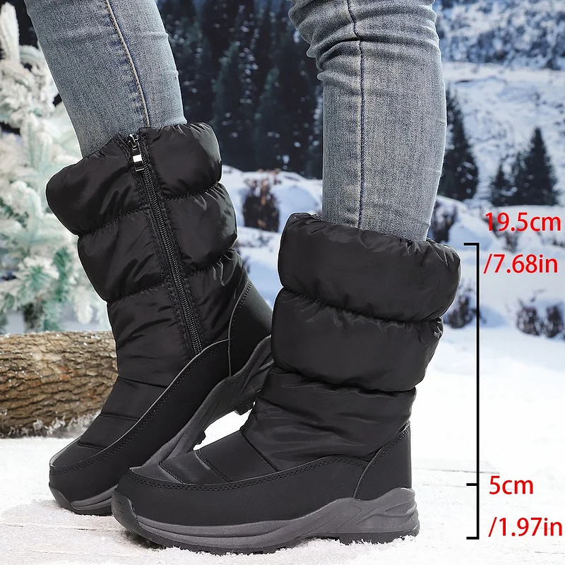 ⚡⚡❄️ Ultrawarme Damen-Schneestiefel mit Kunstfellfutter – Beine warm, Komfort pur im Schnee!