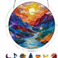 Akrylowa zawieszka na okno w kształcie układanki "Zachód słońca i morze"