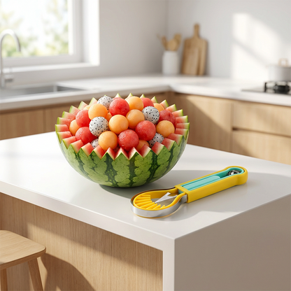 🍉 Wydrążacz do owoców 3 w 1 ze stali nierdzewnej