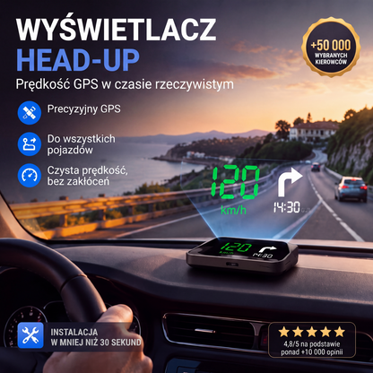 🚗🛰️ Cyfrowy prędkościomierz samochodowy z nawigacją GPS i wyświetlaczem Head-Up Display (HUD) – skup się na drodze i uniknij mandatów. 50% ZNIŻKI!