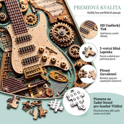 Kreatywna układanka 3D z gitarą steampunkową