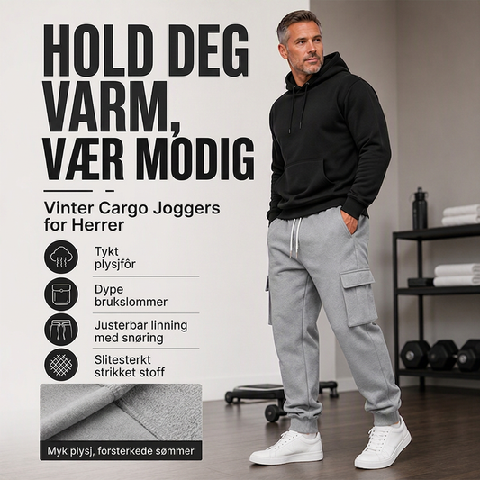 Løstsittende cargo-joggebukser med snøring for menn