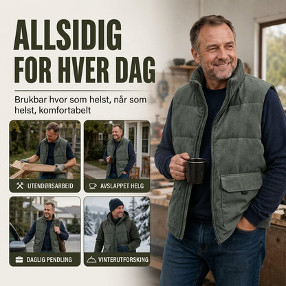 Tykkere cordura-foret vest for menn