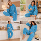 Varm vinterpyjamas med hette for damer