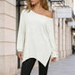 Dame off-shoulder-topp med splittet kant