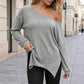 Dame off-shoulder-topp med splittet kant