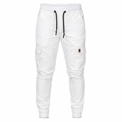 Uformelle ensfargede cargo-joggebukser for menn