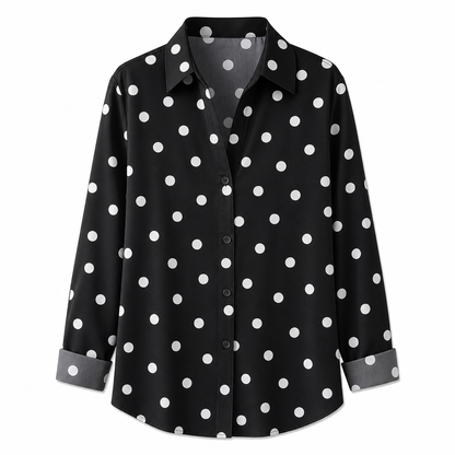 Elegant og uformell langermet bluse med knapping for kvinner