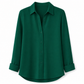 Elegant og uformell langermet bluse med knapping for kvinner