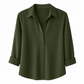 Elegant og uformell langermet bluse med knapping for kvinner