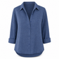 Elegant og uformell langermet bluse med knapping for kvinner