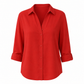 Elegant og uformell langermet bluse med knapping for kvinner