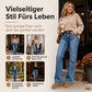 🛍️👖 Fritidsjeans for damer med elastisk høy midje
