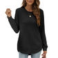 ✨💕 Damen-Langarmshirt mit Rundhalsausschnitt und High-Low-Saum – Lockerer Fall, klare Linien & vielseitiger Alltagsstil 👚