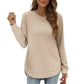 ✨💕 Damen-Langarmshirt mit Rundhalsausschnitt und High-Low-Saum – Lockerer Fall, klare Linien & vielseitiger Alltagsstil 👚