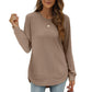 ✨💕 Damen-Langarmshirt mit Rundhalsausschnitt und High-Low-Saum – Lockerer Fall, klare Linien & vielseitiger Alltagsstil 👚