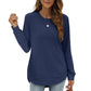 ✨💕 Damen-Langarmshirt mit Rundhalsausschnitt und High-Low-Saum – Lockerer Fall, klare Linien & vielseitiger Alltagsstil 👚
