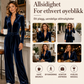 Chic fløyelsdress for damer med stålkrage