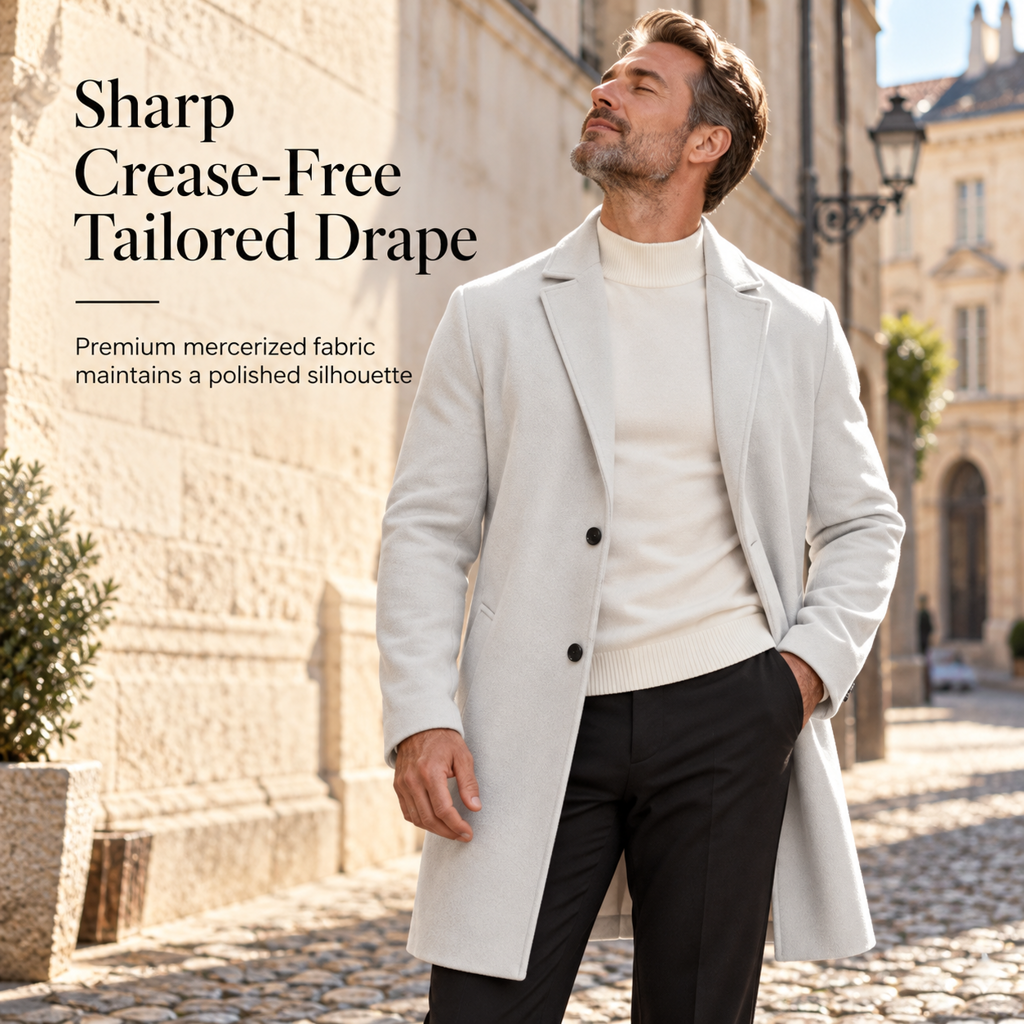 📢🎉🛍️✨Klassischer einreihiger Trenchcoat für Herren, Business-Casual Premium Windbreaker