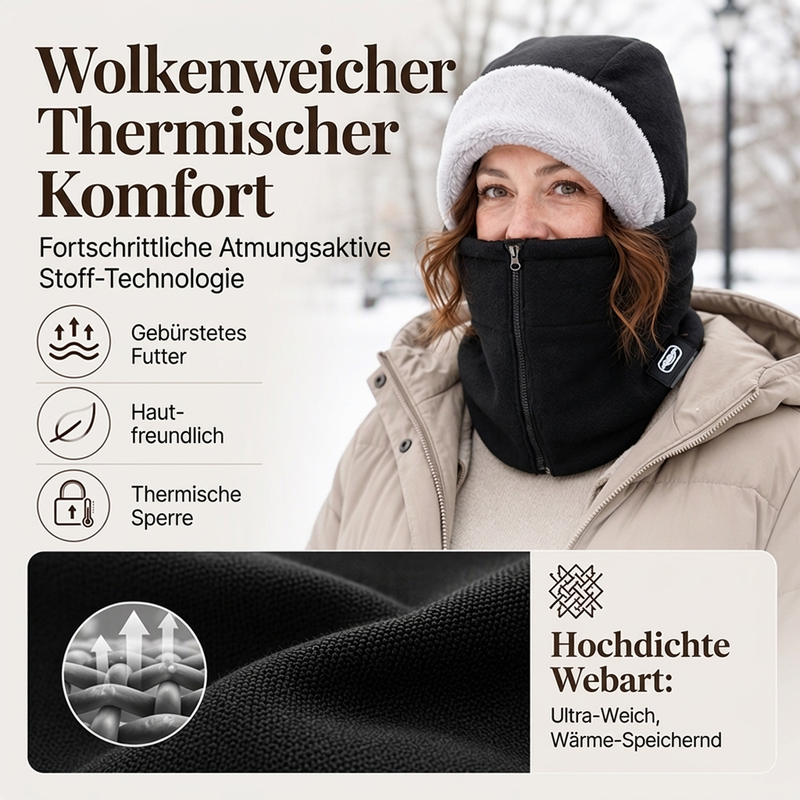 Winter warme Balaclava mit Reißverschluss