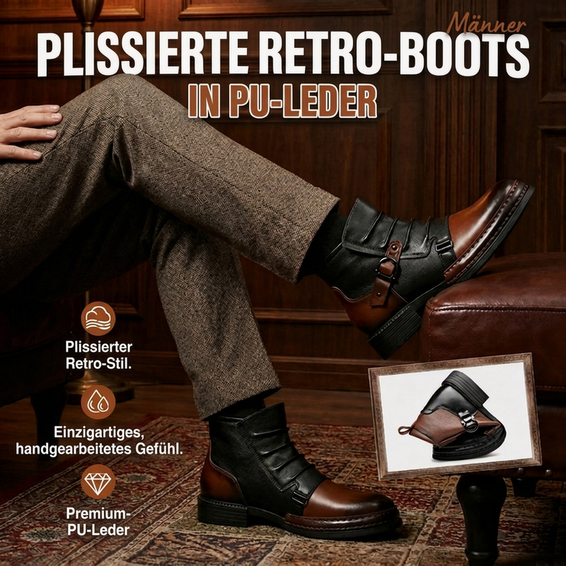 🤠👢 Herren zweifarbige Reißverschluss-Stiefeletten | Keine langweiligen Schuhe, kein lästiges Schnüren – Stylischer Hingucker für Alltag & Freizeit ✨