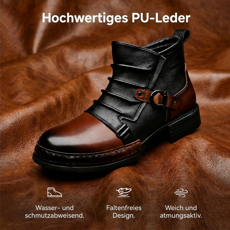 🤠👢 Herren zweifarbige Reißverschluss-Stiefeletten | Keine langweiligen Schuhe, kein lästiges Schnüren – Stylischer Hingucker für Alltag & Freizeit ✨