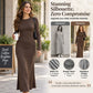 Figurbetontes Maxi-Kleid mit langen Ärmeln und Fishtail-Saum für Damen
