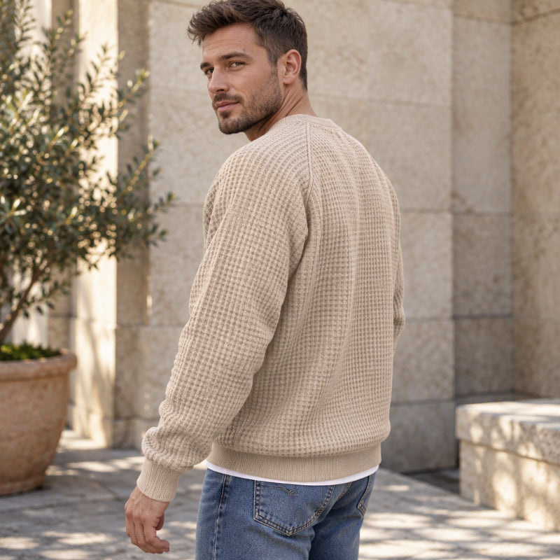 📢Blitzangebot! Jetzt zuschlagen!📢 Legere Waffelstrick-Sweatshirt für Herren