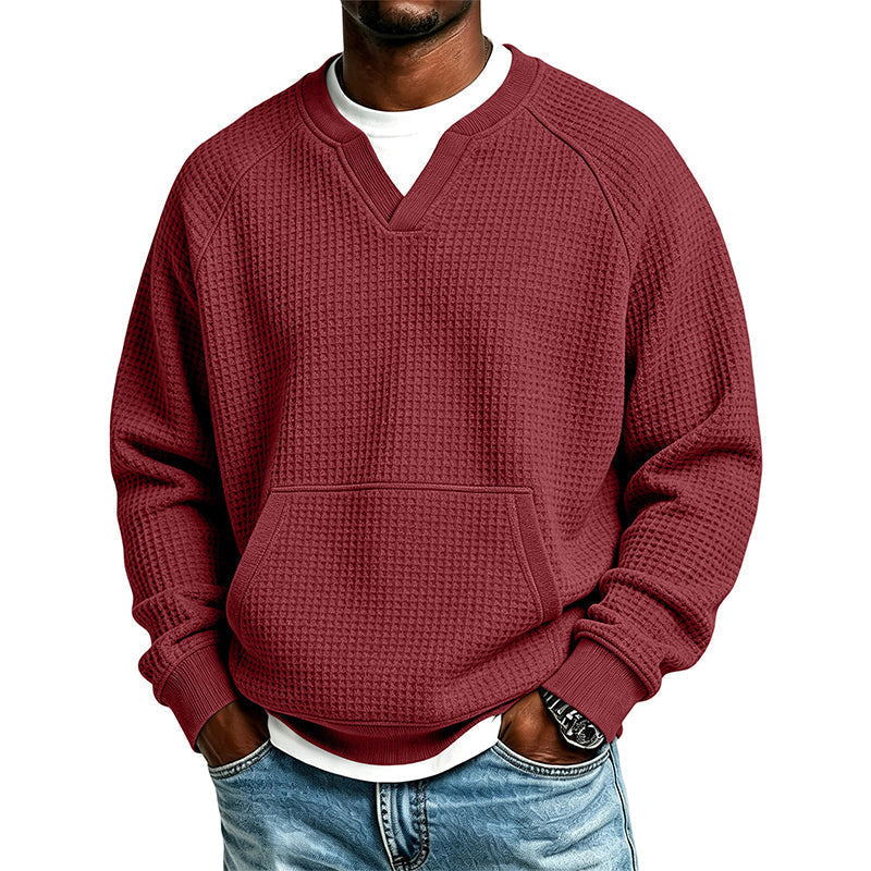 📢Blitzangebot! Jetzt zuschlagen!📢 Legere Waffelstrick-Sweatshirt für Herren