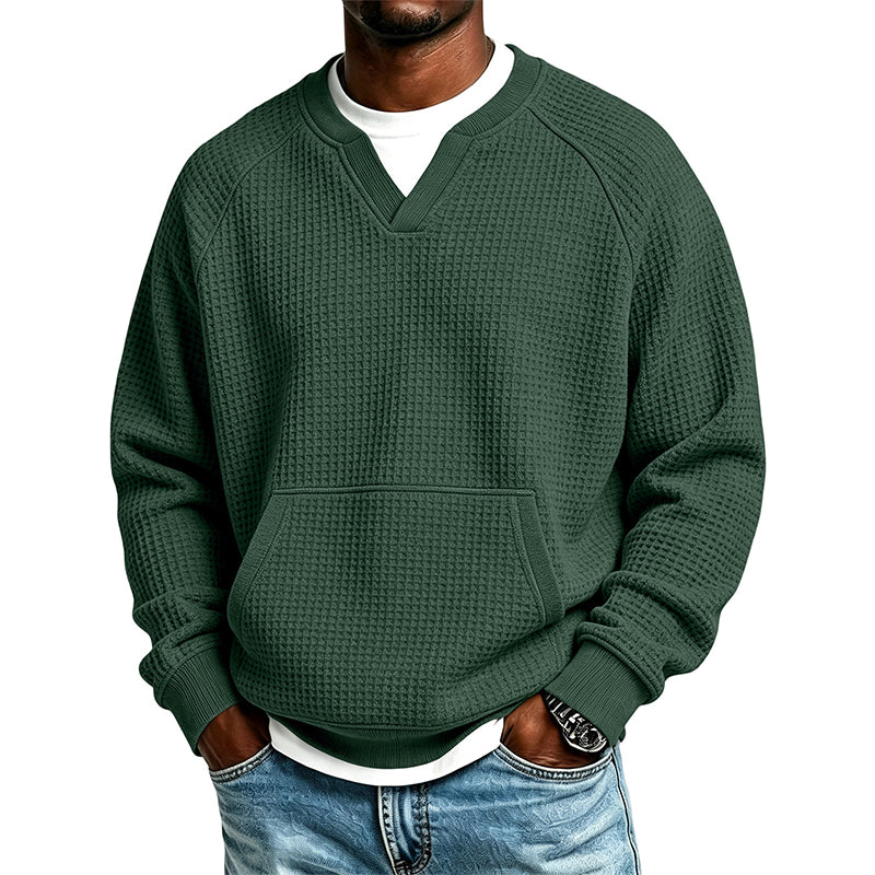 📢Blitzangebot! Jetzt zuschlagen!📢 Legere Waffelstrick-Sweatshirt für Herren