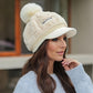 🎁Najlepszy prezent dla niej 🎁👒 - zimowa czapka damska z krótkim rondem🥰